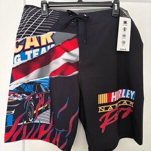Nascar Black and Red Men's Swim Board Shorts